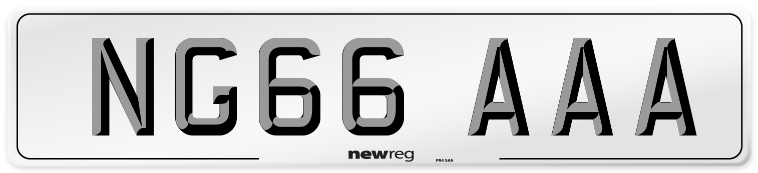 NG66 AAA Number Plate from New Reg
